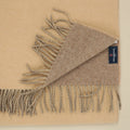 Beige and Brown Double Faced Emenegildo Zegna Wool & Silk Scarf - Rex Fabrics