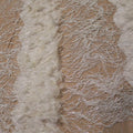 White Tulle with Feathers and Fringes Abstract Embroidered Fabric - Rex Fabrics