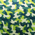 Green Camo Printed Polyester Mikado Fabric - Rex Fabrics