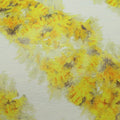 Yellow Floral with White Background Georgette Polyester Fabric - Rex Fabrics