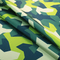 Green Camo Printed Polyester Mikado Fabric - Rex Fabrics