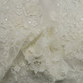 Diamond White Embroidered Sequin Tulle Floral Lace - Rex Fabrics