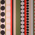 Orange Multicolored Striped on Printed Polyester Mikado Fabric - Rex Fabrics