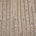 Ivory Sequins and Bugle Beads Linear Embroidered Tulle Fabric - Rex Fabrics