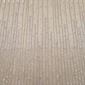 Ivory Sequins and Bugle Beads Linear Embroidered Tulle Fabric - Rex Fabrics