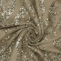 Gold Beaded and Sequined Abstract Embroidered Tulle Fabric - Rex Fabrics