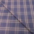 Blue Tartan Saxony Super 130's Ariston Fabric - Rex Fabrics