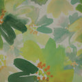 Green and Yellow Floral Abstract Polyester Georgette Fabric - Rex Fabrics
