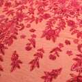 Red Floral Embroidered Tulle Fabric - Rex Fabrics