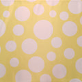 White Circles on Yellow Printed Polyester Mikado Fabric - Rex Fabrics
