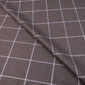 Gray and Light Blue Windowpane Diamond Doppio Ritorto Super 130's Ariston Fabric - Rex Fabrics