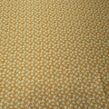 Mustard Bronze with White Leaves Charmeuse Polyester Fabric - Rex Fabrics