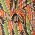 Tribal Pixels Multicolored Charmeuse Polyester Fabric - Rex Fabrics