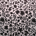 Black Abstract on White Printed Polyester Mikado Fabric - Rex Fabrics