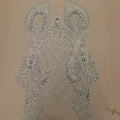 Clear Bugle Beads Abstract Embroidered Tulle Fabric - Rex Fabrics