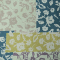 Ivory and Teal Floral Charmeuse Polyester Fabric - Rex Fabrics