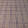 Silver Light Gray and Blue Plaid Emerald Super 130's Ariston Fabric - Rex Fabrics