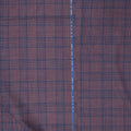 Burgundy and Blue Plaid Windowpane Ariston Fabric - Rex Fabrics