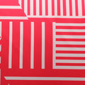 Red Striped on White Printed Polyester Mikado Fabric - Rex Fabrics