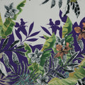 Green, Purple and Teal Floral Abstract Charmeuse Polyester Fabric - Rex Fabrics