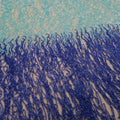 Blue Yellow and Mint Degrade Fringes Embroidered Tulle Fabric - Rex Fabrics