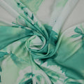 Mint Green Floral Abstract Charmeuse Polyester Fabric - Rex Fabrics
