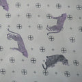 Silver Background with Lavender Tiger Print Polyester Fabric - Rex Fabrics