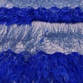 Blue Tulle with Feathers and Fringes Embroidered Fabric - Rex Fabrics
