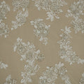 Off- White Abstract Flowers Embroidered Tulle Fabric - Rex Fabrics