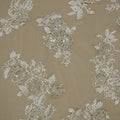 Off- White Abstract Flowers Embroidered Tulle Fabric - Rex Fabrics