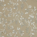 Off- White and Silver Abstract Flowers Embroidered Tulle Fabric - Rex Fabrics