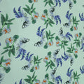 Light Green Background with Monkey and Leave Prints Polyester Fabric - Rex Fabrics