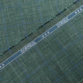 Green Prince of Wales Windowpane Wool and Silk Dormeuil Fabric - Rex Fabrics
