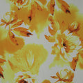 Yellow and Orange Floral Charmeuse Polyester Fabric - Rex Fabrics