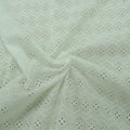 Off White Zig Zag Embroidered Cotton Lace - Rex Fabrics