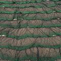 Black with Green Abstract Embroidered Tulle Fabric - Rex Fabrics