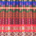 Multicolored Royal Striped on Printed Polyester Mikado Fabric - Rex Fabrics