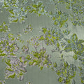 Silver Metallic Background with Mustard Floral Textured Brocade Fabric - Rex Fabrics