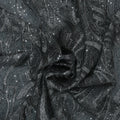 Black Abstract and Sequined Embroidered Tulle Fabric - Rex Fabrics