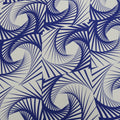 Blue Abstract on White Background Charmeuse Polyester Fabric - Rex Fabrics