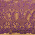 Purple Arabesque and Lattice Embroidered Tulle Fabric - Rex Fabrics