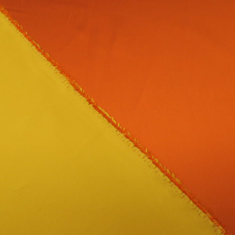 Orange and Yellow Double-Sided Solid Silk Mikado Fabric - Rex Fabrics