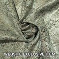 Light Brown Metallic Background with Bronze Abstract Textured Brocade Fabric - Rex Fabrics