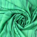 Green Abstract on White Background Charmeuse Polyester Fabric - Rex Fabrics