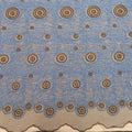 Blue Geometric Circles Embroidered Tulle Fabric - Rex Fabrics