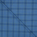 Blue and Green Windowpane Diamond Super 130's Doppio Ritorto Wool Ariston Fabric - Rex Fabrics