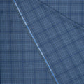 Blue Windowpane Diamond Emerald Super 130's Wool Ariston Fabric - Rex Fabrics