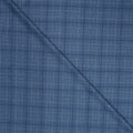 Blue Windowpane Diamond Emerald Super 130's Wool Ariston Fabric - Rex Fabrics