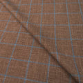 Brown and Blue Windowpane Loro Piana Fabric - Rex Fabrics