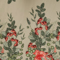 Red and Green Abstract Flowers Embroidered Tulle Fabric - Rex Fabrics